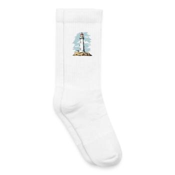 Leuchtturm am Felsen Küstenmotiv - Kinder Tennissocken - Weiß - Rechts