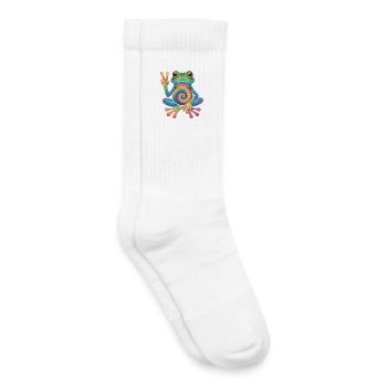 Frosch Hippie Tie-Dye Friedenszeichen - Kinder Tennissocken - Weiß - Rechts