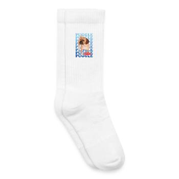 Puggle Hundebesitzer Geschenk - Kinder Tennissocken - Weiß - Rechts