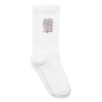 Silence – Dieu parle Design - Chaussettes de tennis bio enfant - blanc - Droite