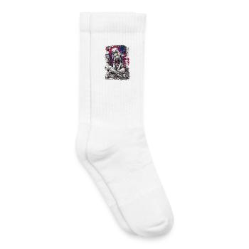 Cyberpunk Mädchen mit Graffiti-Design - Kinder Tennissocken - Weiß - Rechts