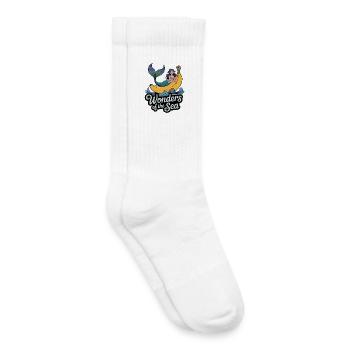 Meerjungfrau und Bananen-Meeresabenteuer-Illustration - Kinder Tennissocken - Weiß - Rechts