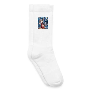 Sternennacht Hund mit E-Gitarre - Kinder Tennissocken - Weiß - Rechts