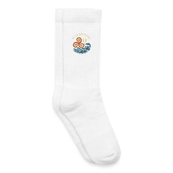 Né en Bretagne Triskel Identité Bretonne - Chaussettes de tennis bio enfant - blanc - Droite