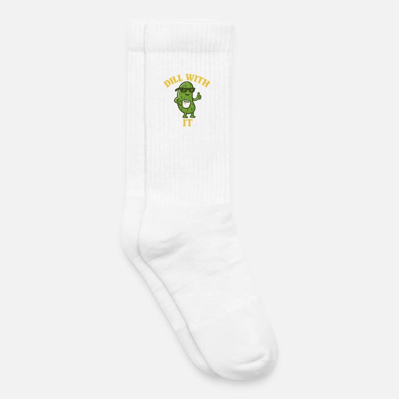 Dill With It – Coole Gurke mit Kaffee - Kinder Tennissocken - Weiß