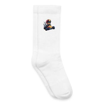 Racing driver child motif - Kids Tennis Socks - white - Right