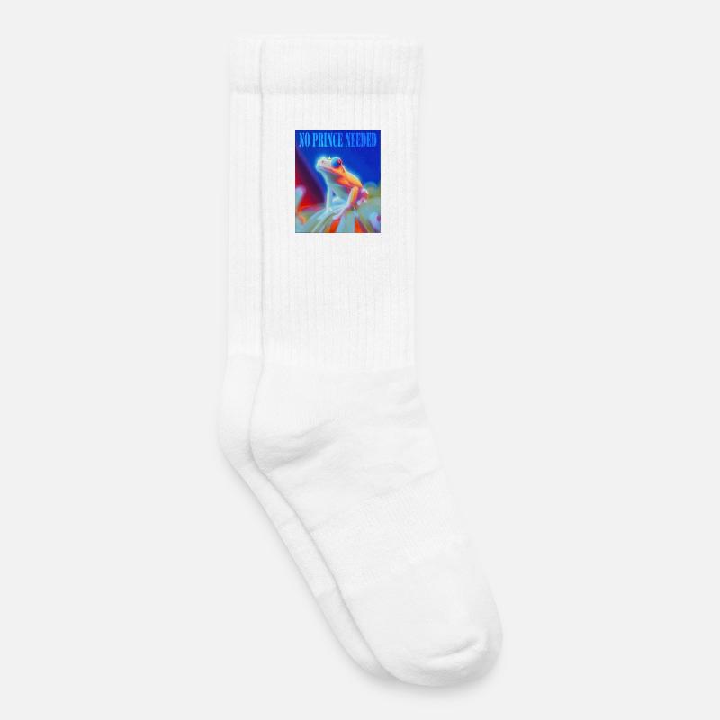 Frosch mit Krone und Spruch - Kinder Tennissocken - Weiß