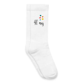 40. 40 YEARS. 40th ANNIVERSARY. 40 YEARS ANNIVERSARY. - Kids Tennis Socks - white - Right