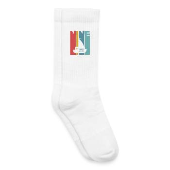 9. Geburtstag Segelschiff - Kinder Tennissocken - Weiß - Rechts