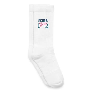 Scuba Girl Diving Design - Kids Tennis Socks - white - Right