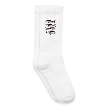 Stilisiertes Fischmuster - Kinder Tennissocken - Weiß - Rechts