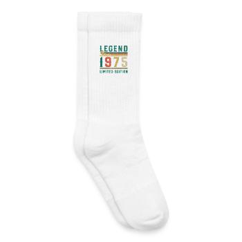 1975 Vintage Rétro Cadeau d’anniversaire - Chaussettes de tennis bio enfant - blanc - Droite