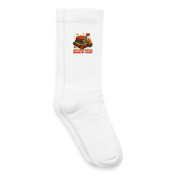 Herbst Lesen Bücher Buchliebhaber Leseratte - Kinder Tennissocken - Weiß - Rechts