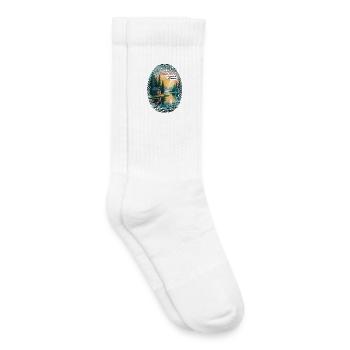 Tranquillité de la nature - Un moment de paix Chemise - Chaussettes de tennis bio enfant - blanc - Droite