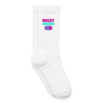 Rugby Mode ON - La passion du rugby à l’état pur - Chaussettes de tennis bio enfant - blanc - Droite
