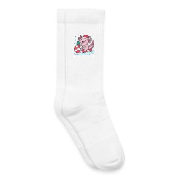 Axolotl avec canne à sucre Noël - Chaussettes de tennis bio enfant - blanc - Droite