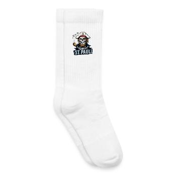 St.Pauli Kiez Hamburg Totenkopf Sankt Pauli - Chaussettes de tennis bio enfant - blanc - Droite