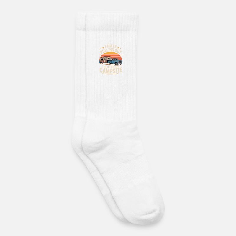 I Hate Pulling Out Of The Campsite Camping - Kinder Tennissocken - Weiß
