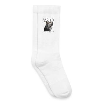 WOLF PAS UN JOUR SANS HURLER - Chaussettes de tennis bio enfant - blanc - Droite