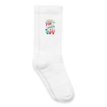 Girls Just Wanna Have FUNdamental Rights - Kinder Tennissocken - Weiß - Rechts