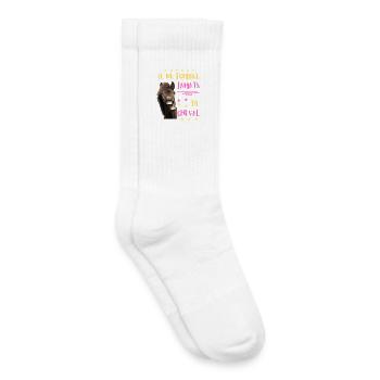 JE NE TOMBE JAMAIS DE CHEVAL - Chaussettes de tennis bio enfant - blanc - Droite