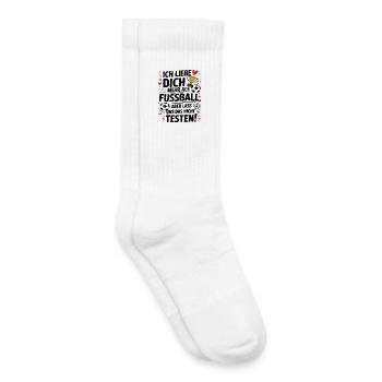 Ich Liebe Dich Mehr Als Fußball - Kinder Tennissocken - Weiß - Rechts