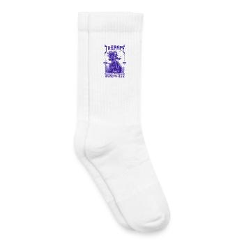 La thérapie coûte cher Le vent est gratuit Motard - Chaussettes de tennis bio enfant - blanc - Droite