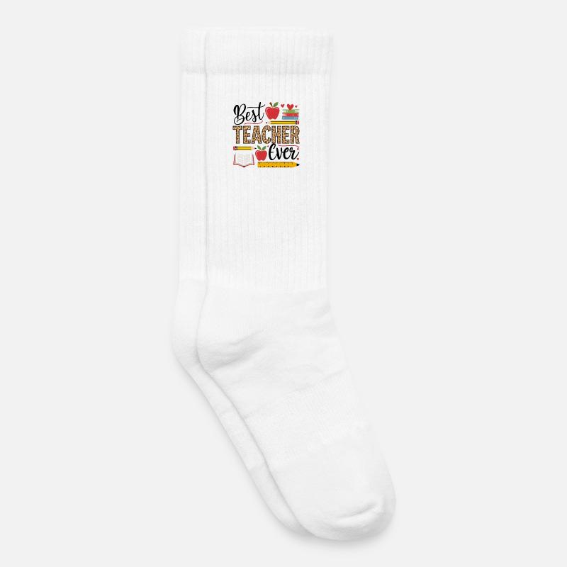 Bester Lehrer Leopard Schreiben - Kinder Tennissocken - Weiß
