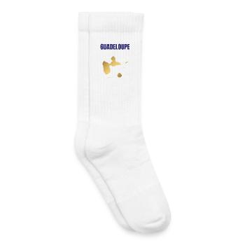 Guadeloupe Westindische Inseln T-Shirt mit goldener Karte - Kinder Tennissocken - Weiß - Rechts