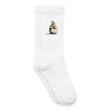 Christmas Polar Bear with Croissant - Kinder Tennissocken - Weiß - Rechts