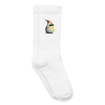 Bonhomme de neige de Noël au concombre - Chaussettes de tennis bio enfant - blanc - Droite