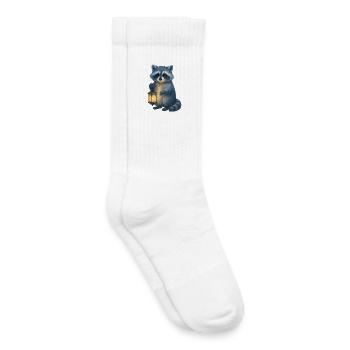 Raccoon with Lantern – Winter Design - Kids Tennis Socks - white - Right