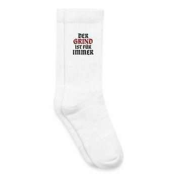 The Grind Is Forever | Motivational saying - Kids Tennis Socks - white - Right