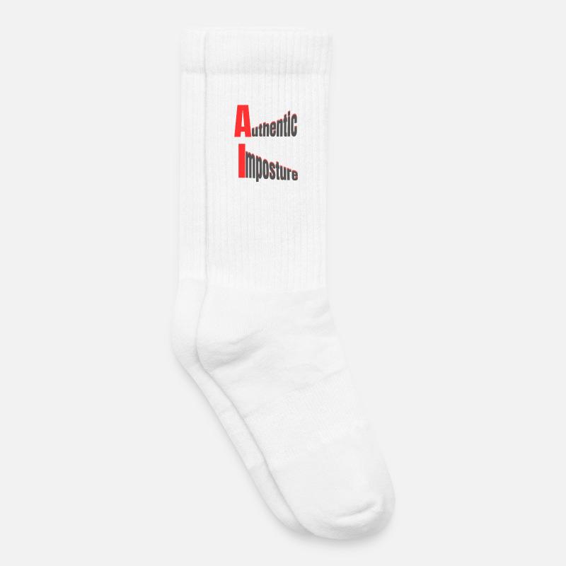 KI – Authentischer Hochstapel – Starkes Grafikdesign - Kinder Tennissocken - Weiß