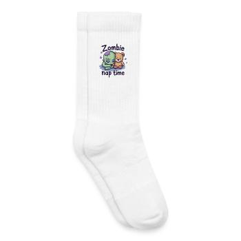 Zombie Nap Time Funny Sleep Shirt - Kids Tennis Socks - white - Right