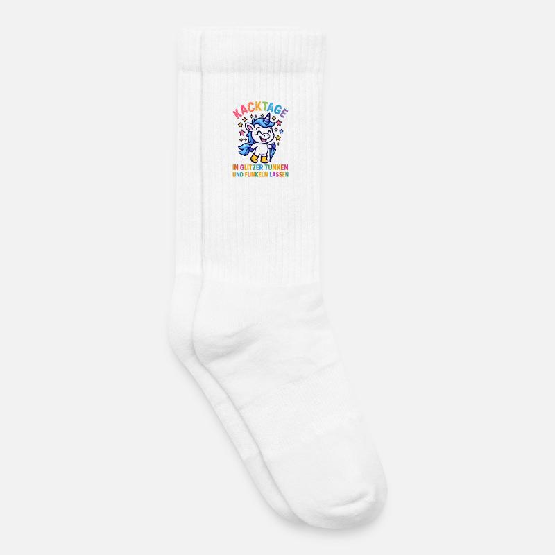 Lustiges Einhorn - Kinder Tennissocken - Weiß