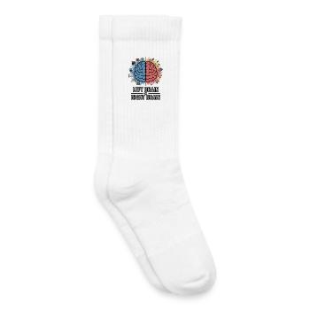 Linke Gehirnhälfte vs. rechte Gehirnhälfte - Kinder Tennissocken - Weiß - Rechts