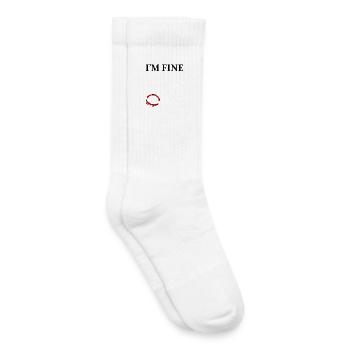 I'm Fine Zombie Bite Lustiges Halloween Shirt - Kinder Tennissocken - Weiß - Rechts