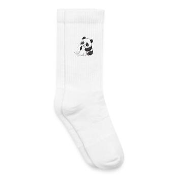 Baby Panda mit Schnuffeltuch – Süßer Cartoon - Kinder Tennissocken - Weiß - Rechts