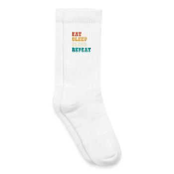 Eat Sleep Climb Repeat Design - Kinder Tennissocken - Weiß - Rechts