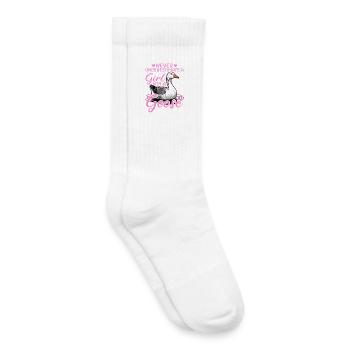 Drôle d’oiseau oie - Chaussettes de tennis bio enfant - blanc - Droite