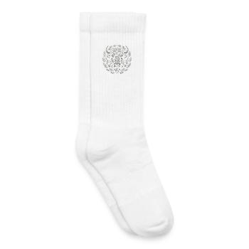 Bison d’Europe avec couronne de chêne Art - Chaussettes de tennis bio enfant - blanc - Droite