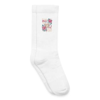Dark Romance Between Pages And Peril We Find Love - Kids Tennis Socks - white - Right