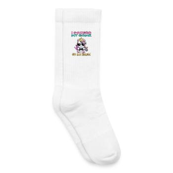i paused my game to be here - unicorn - Kids Tennis Socks - white - Right
