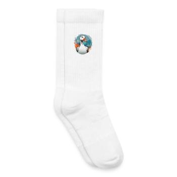 Canard dans un tourbillon de couleurs - Chaussettes de tennis bio enfant - blanc - Droite