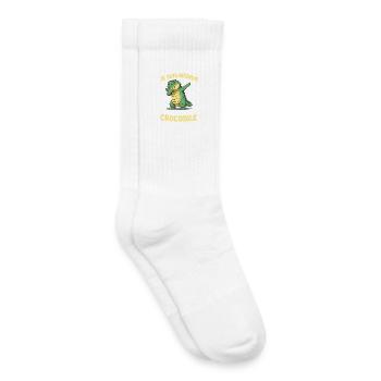 Les crocodiles sont mignons je suis mignon - Chaussettes de tennis bio enfant - blanc - Droite
