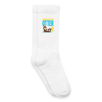 This Otter is 9 - Cute Birthday Motif - Kids Tennis Socks - white - Right