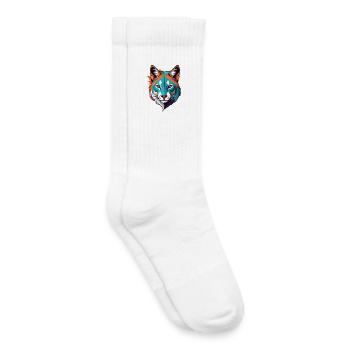 Prismatischer Tigerkopf Illustration - Kinder Tennissocken - Weiß - Rechts