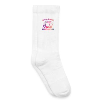 Just a girl who loves books - Kids Tennis Socks - white - Right