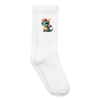 Cute Baby Dragon - Kids Tennis Socks - white - Right
